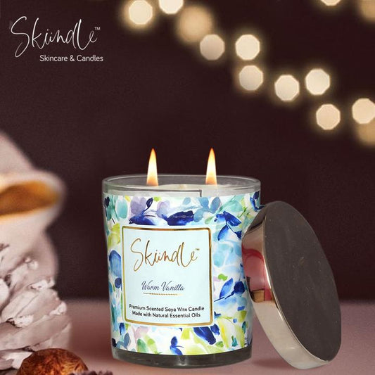 Double Wick Warm Vanilla Scented Candle